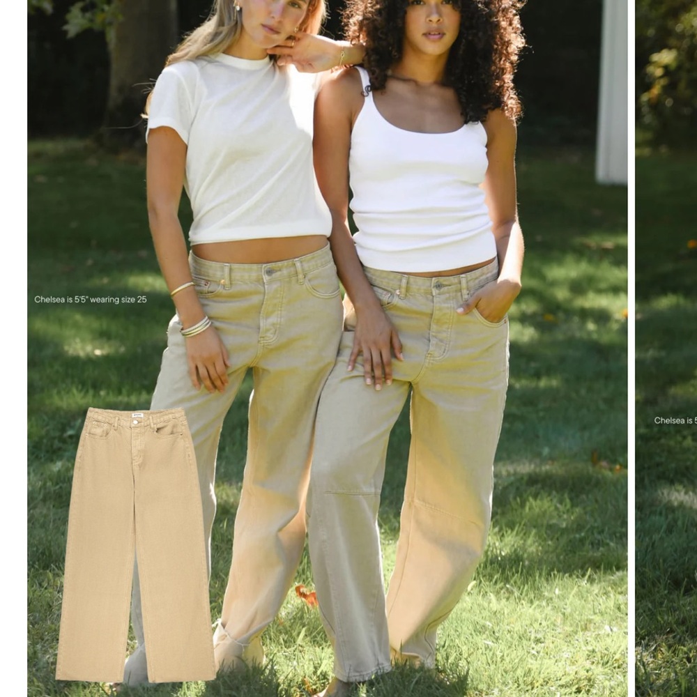 Parke Camel low rise baggy jeans
